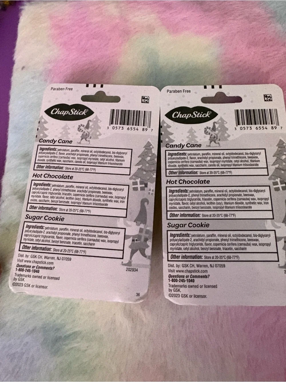 Holiday Lip Balm Pack - Candy Cane, Chocolate, Sugar Cookie - 6 Pack